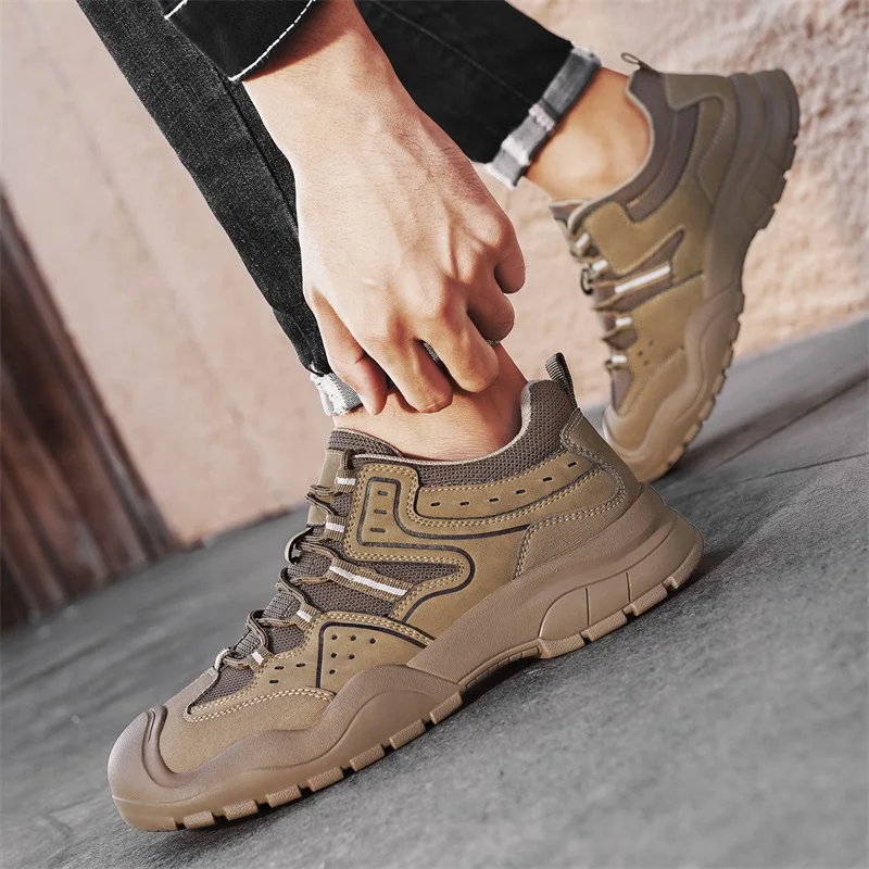 

Anti-Slip and Wear-Resistant Sports Shoe High-Quality Outdoor Anti-Slip Walking Shoes Genuine Leather Trend Men Casual Shoe
