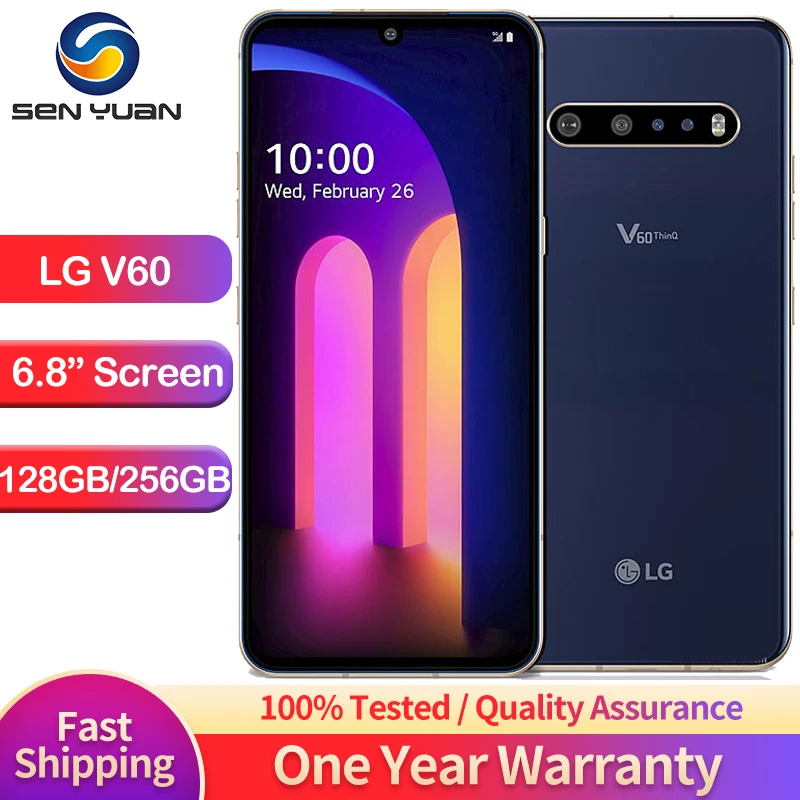 LG V60 ThinQ оригинальный V600AM/V600TM/V600VM 6,8-дюймовый мобильный телефон Snapdragon 865 NFC 5G 8 ГБ ОЗУ 128 ГБ ПЗУ Android-смартфон