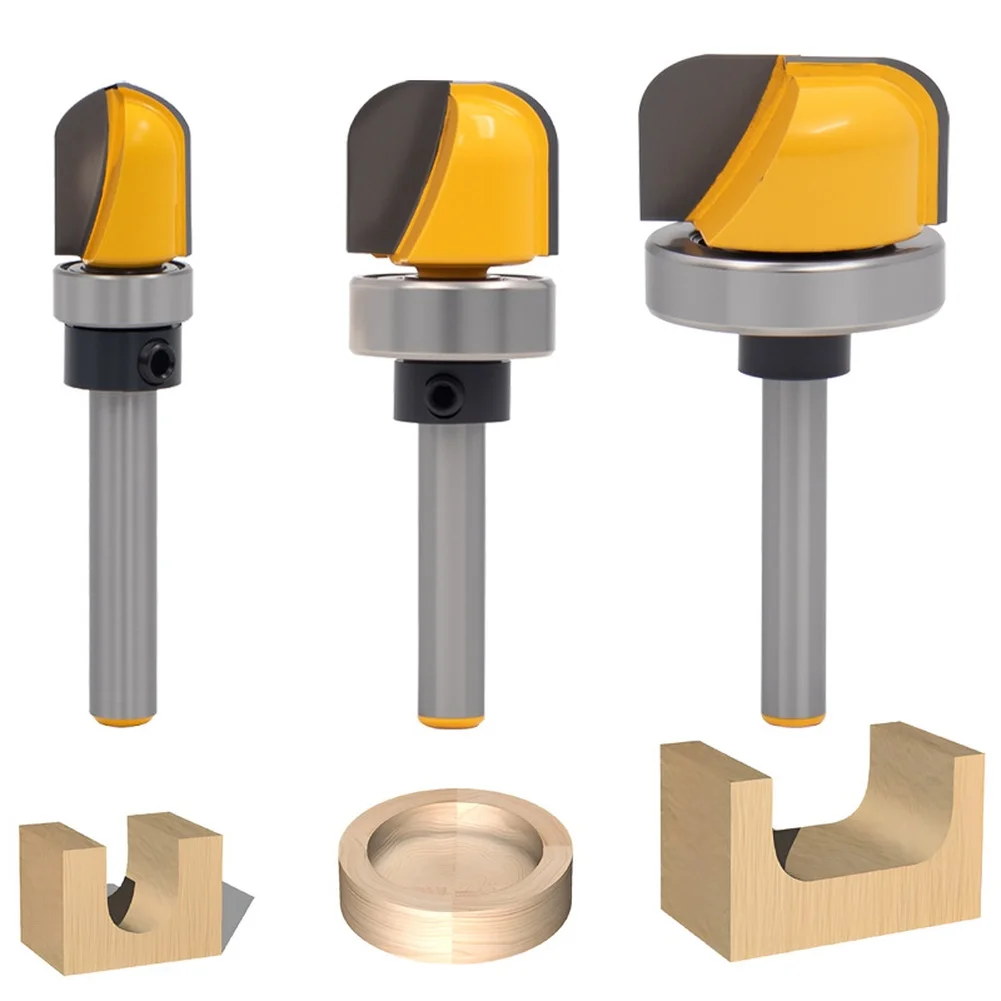 

For Woodworking Projects Bowl Router Bits Template Router Bits Yellow Silver Standard Round Shank For Trim Routers