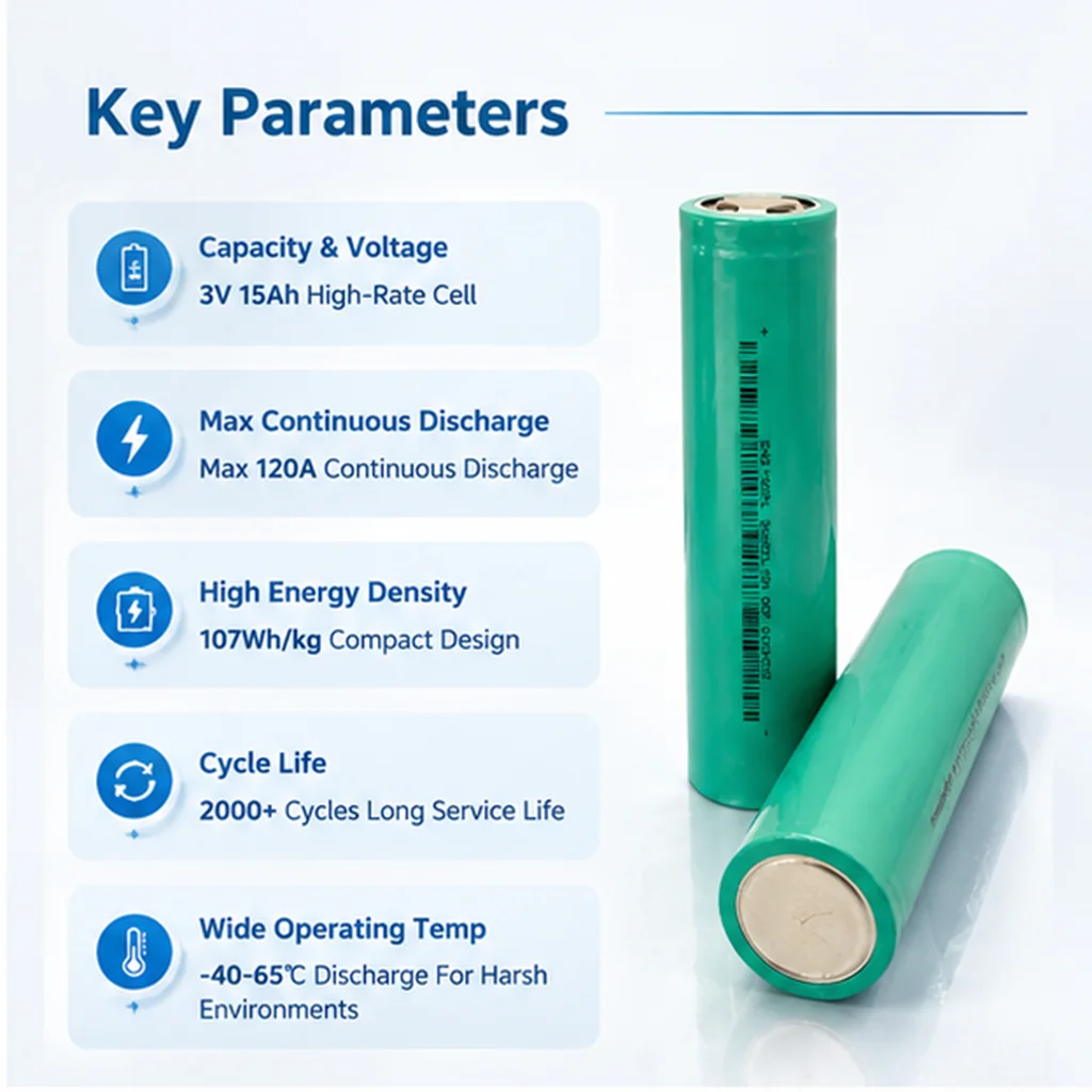 E-power S40160GL Sodium Ion Battery Cell 3V 15Ah 45Wh Φ40*160mm 8C High Rate Cylindrical Na-ion Battery For Power Station ESS