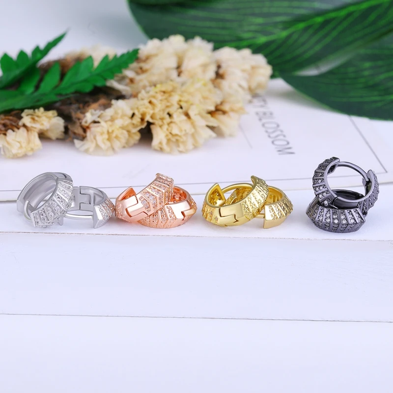 Juya Handgemachte Micro Pflastern Zirkon Gold/Silber Farbe Luxus Hoop Ohrringe Für Frauen Braut Abend Party Schmuck Großhandel – Detail 18
