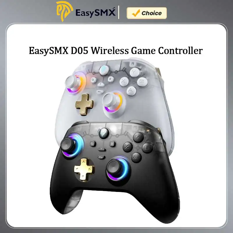 EasySMX D05 Wireless Gamepad for Nintendo Switch PC with Charging Dock RGB Hall Effect Joysticks Game Controller for Windows
