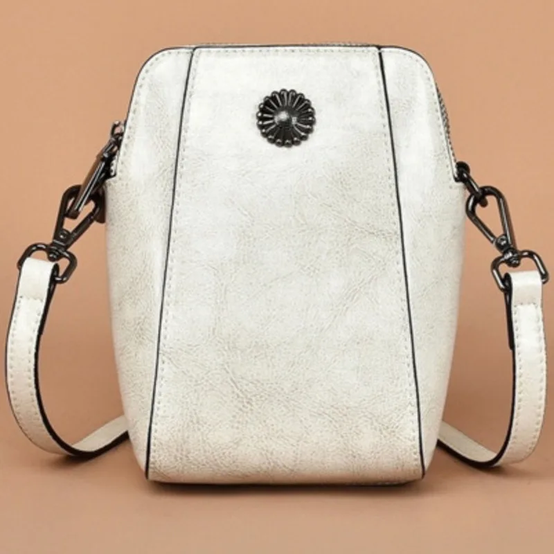 Bolso cruzado de piel de vaca para mujer, bolsos de hombro versátiles de cuero genuino, mensajero informal de alta calidad, moda de lujo femenina