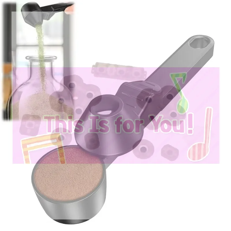 【MA】New No Spill Coffee Scoop Reusable Protein Powder Spoon Sliding Spoon Funnel For Milk&Supplements Kitchen Gadgets