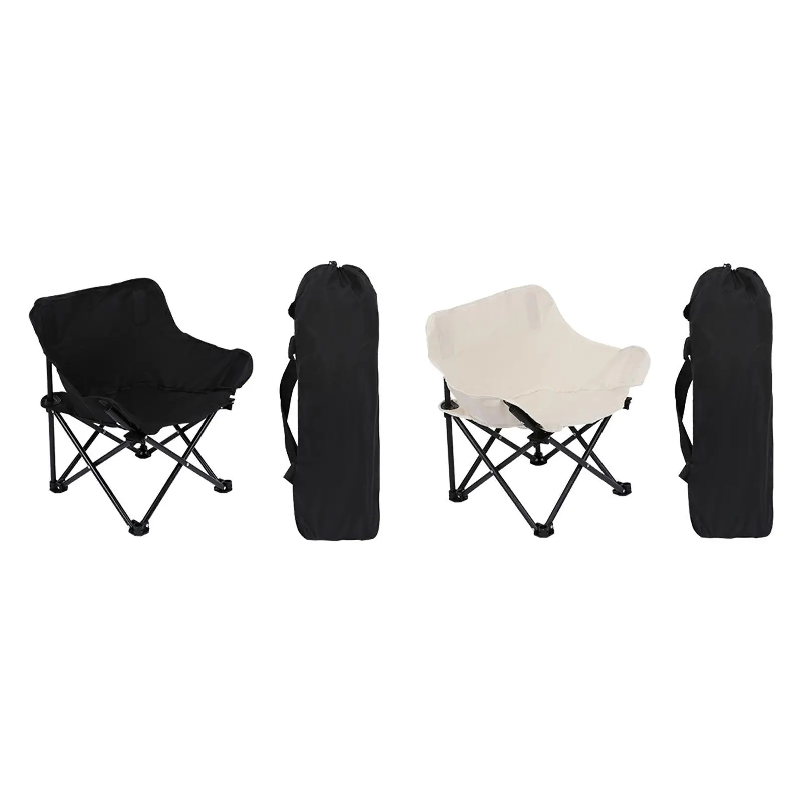 Składane krzesło kempingowe, składane krzesło Heavy Duty z kieszenią Outdoor Moon Chair Krzesło plażowe, do parku, grillowania, wydarzeń sportowych,