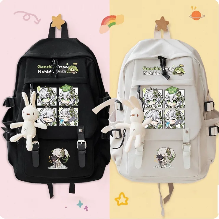 Anime Genshin Impact Nahida Schoolbag Backpack High-capacity Shoulder Bag Cosplay Student Teenage Gift B093