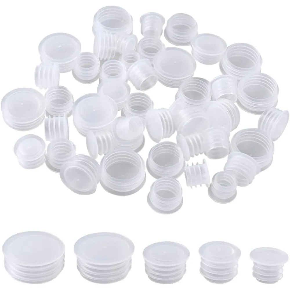 100PCS 5 Sizes Plastic Salt and Pepper Shaker Stoppers Caps 1/2 37/64 21/32 11/64 57/64 Inch Replacement Plug