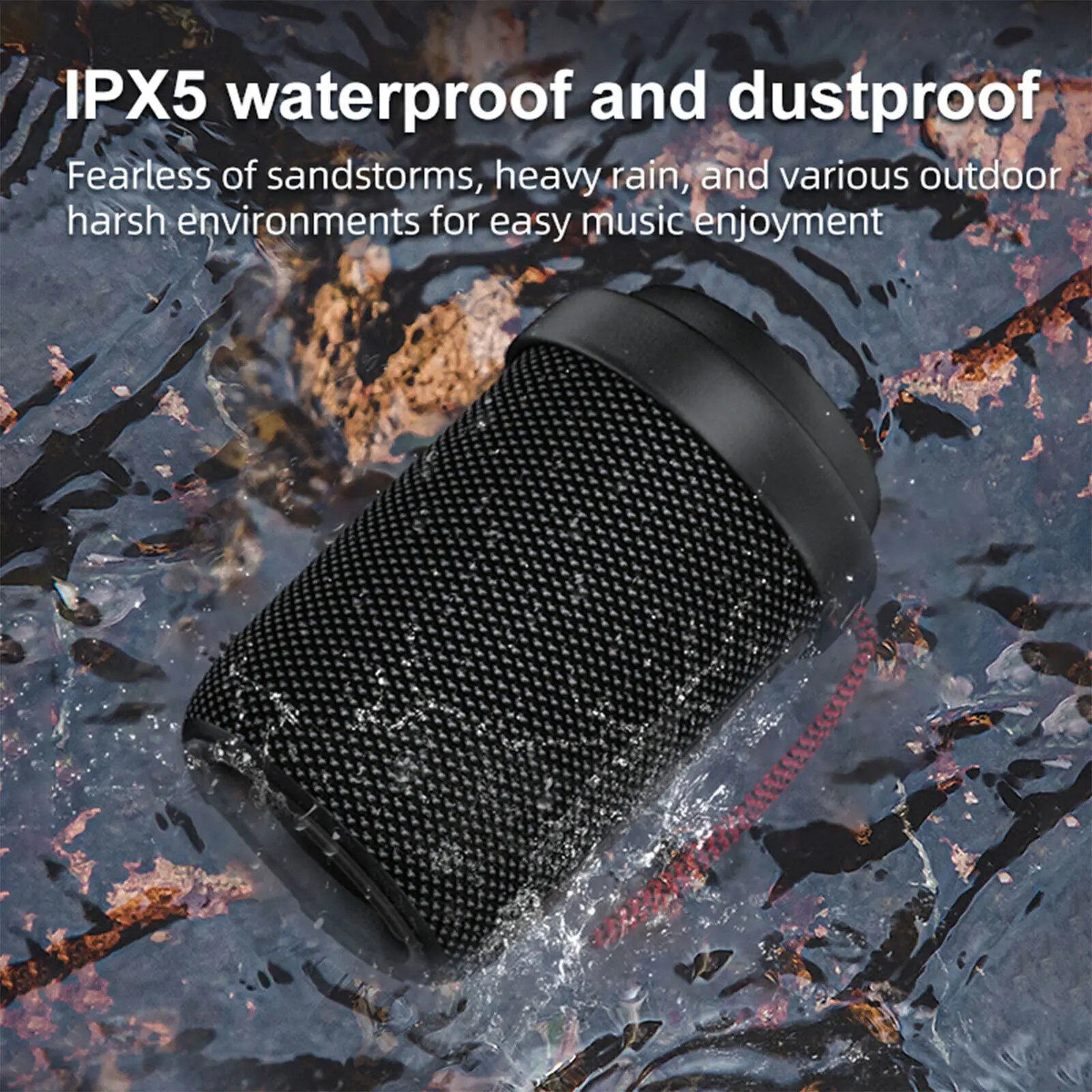 Ebs-706 مكبر صوت بلوتوث Ipx5 مقاوم للماء، الاقتران Tws، ميكروفون مدمج للمكالمات بدون استخدام اليدين، مكبر صوت لاسلكي محمول