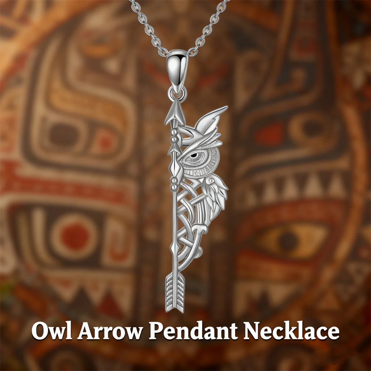Cute Owl Arrow Pendant Necklace Zinc Alloy Vintage Jewelry for Men Women Owl Lovers Birthday Anniversary Gift