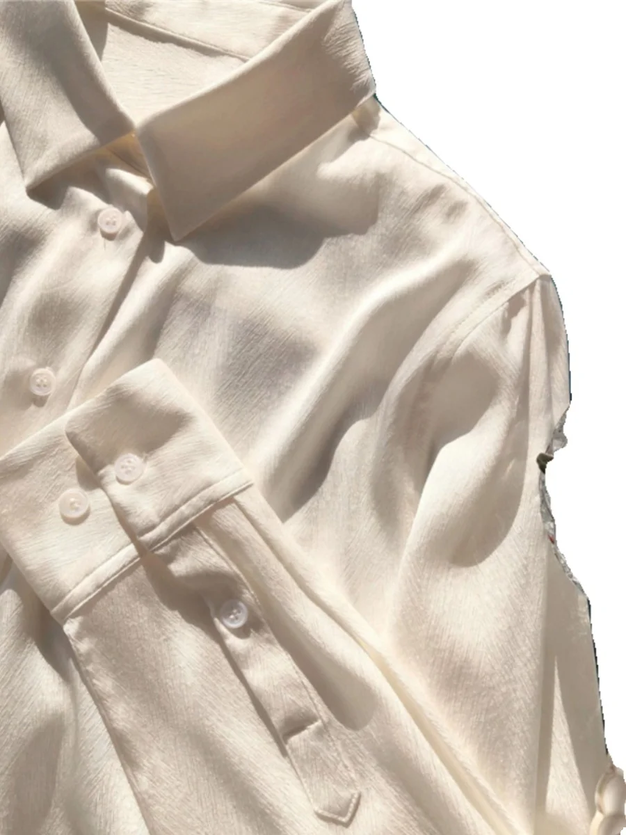 Design rétro Long Sve femmes irt automne hiver printemps haut polyvalent coréen Sle coupe ample couleur Pure bouton détail