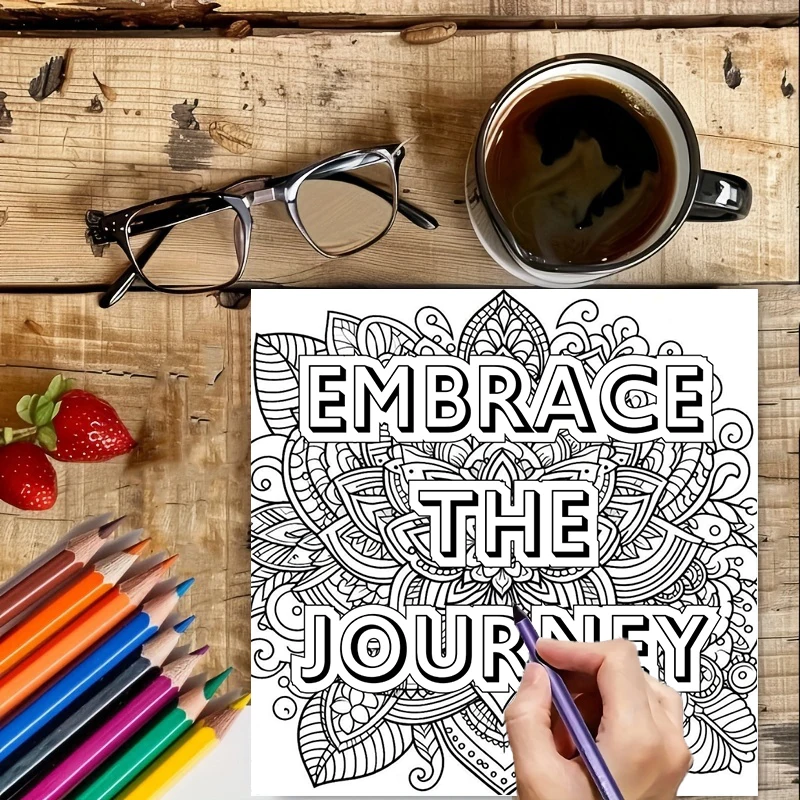 28 Pages Inspirational Coloring Book, Valentine's Day Gifting, Birthday Party Gift, Drawing Supplies, Christmas, Halloween