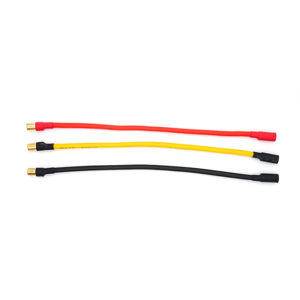 6.5MM Gold Bullet Connector Banana Plug 22CM RC Extension Cable Male to Female 10AWG Silicone Wire for RC Car Boat Motor Parts