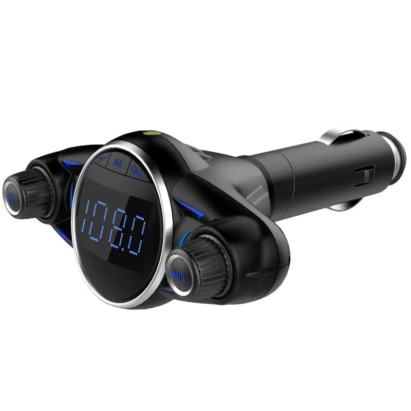 Nouveau BT08 Code cassé Version grands yeux Double tête FM voiture Bluetooth Mp3 Double bouton grand écran affichage détection de tension