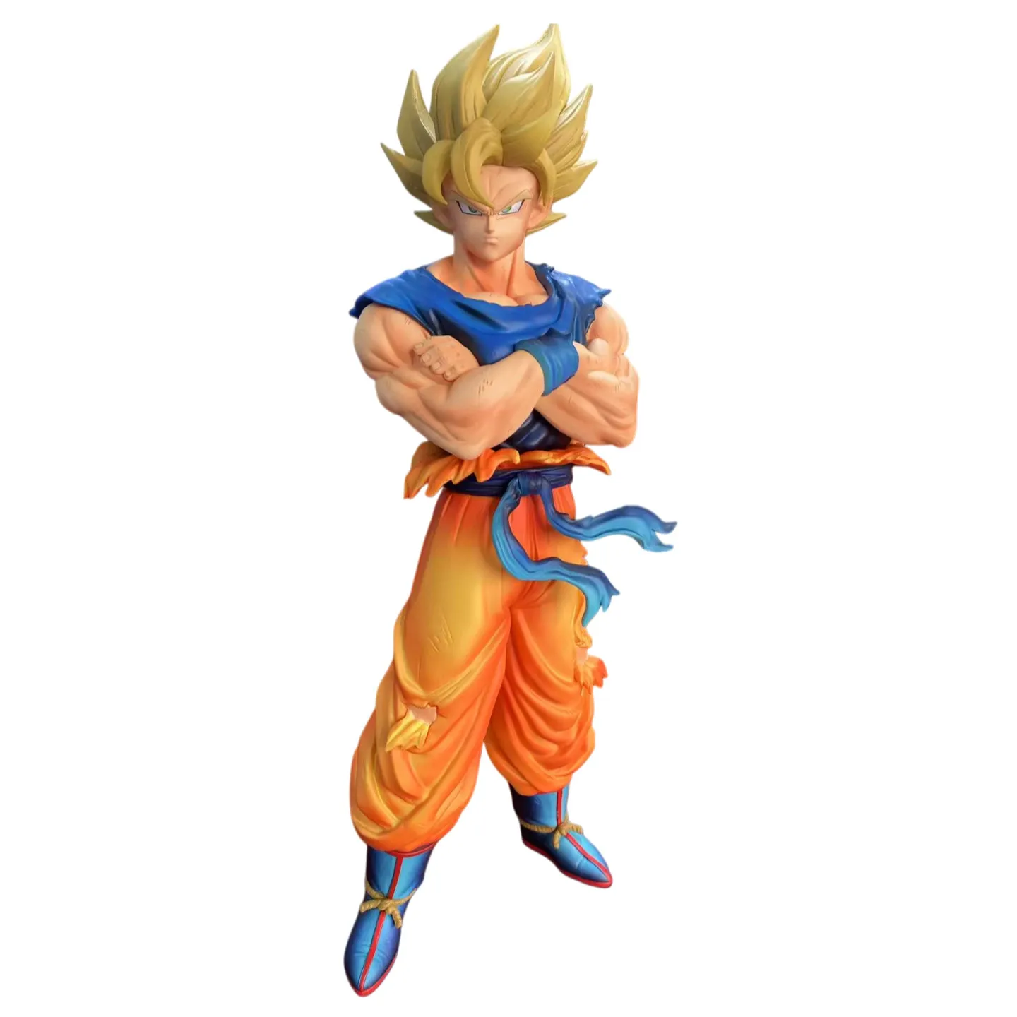 

YJ Factory Super Saiyan Goku Crossed Arms Action Figure Dragon Ball Anime Collectible Statue Desktop Decor Gift For Anime Fans