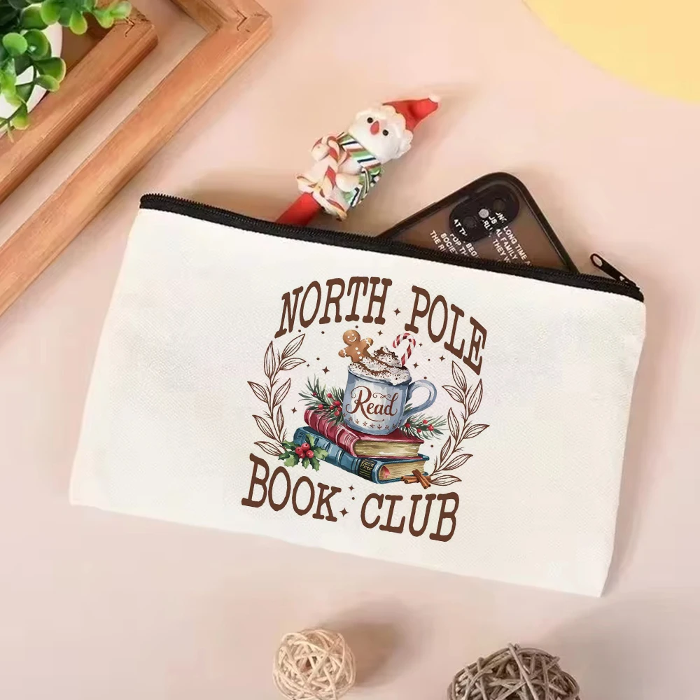 Rétro Vintage pôle nord livre Club pain d'épice chaud cacao sac fourre-tout Bookish sac toile sac fourre-tout sacs à provisions sac à main à bandoulière
