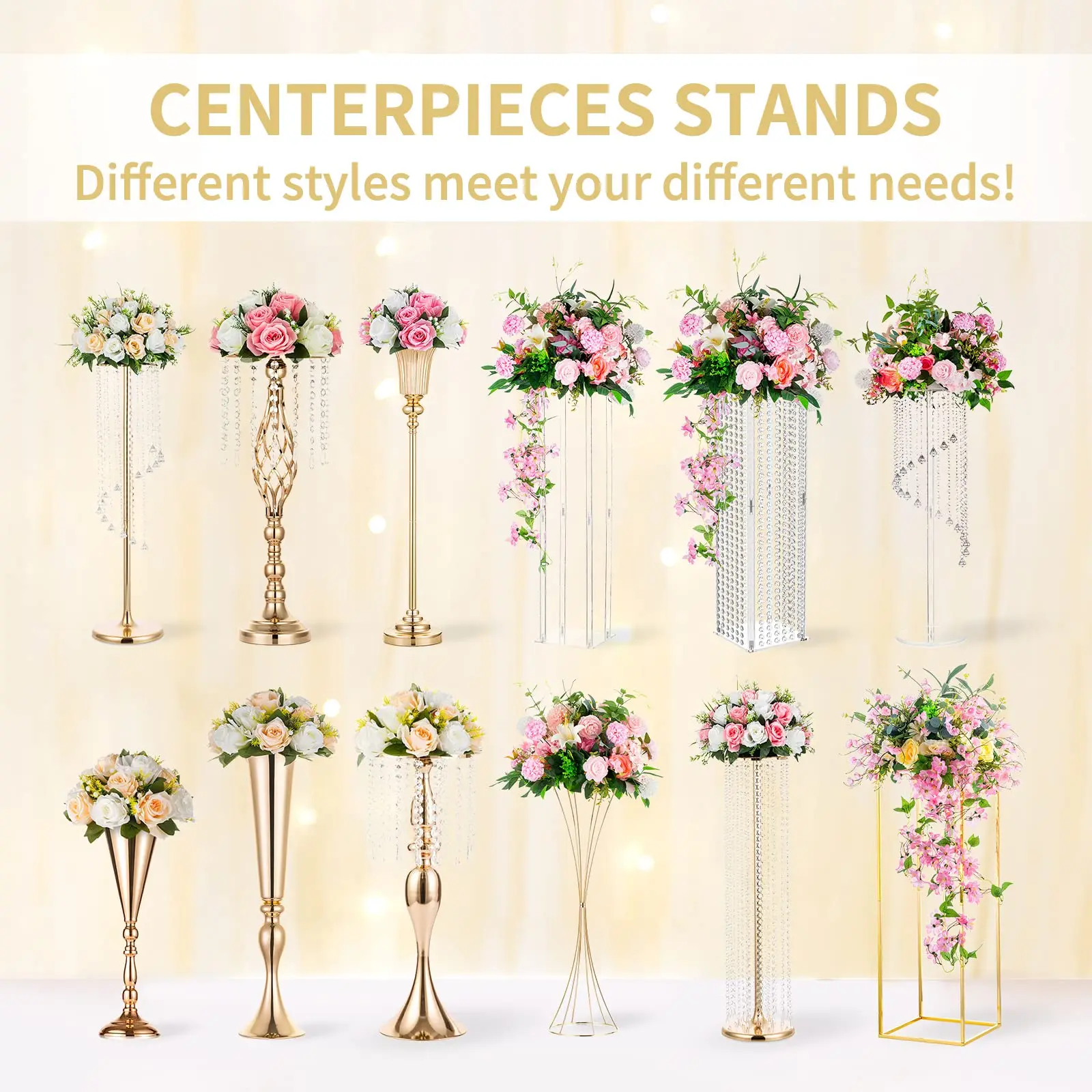 1PC Artificial Flower Ball Plastic Green Base Silk Cloth Table Centerpieces For Wedding Decor Party Road Lead Flower Bouquets