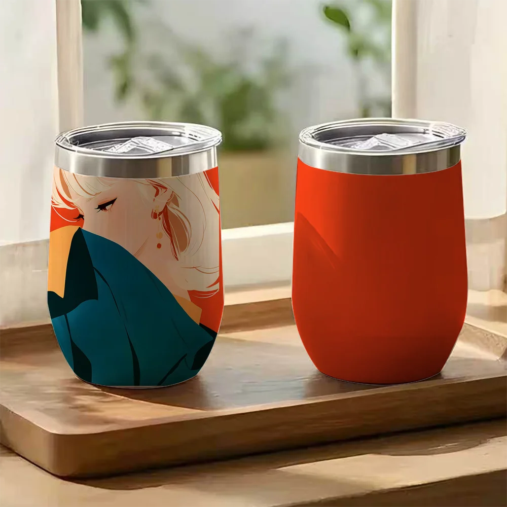 

Minimalist illustration Vacuum Flasks 12oz Double Wall Vacuum Insulated Coffee Mug Leakproof Travel Tumbler Cup for Hot Cold