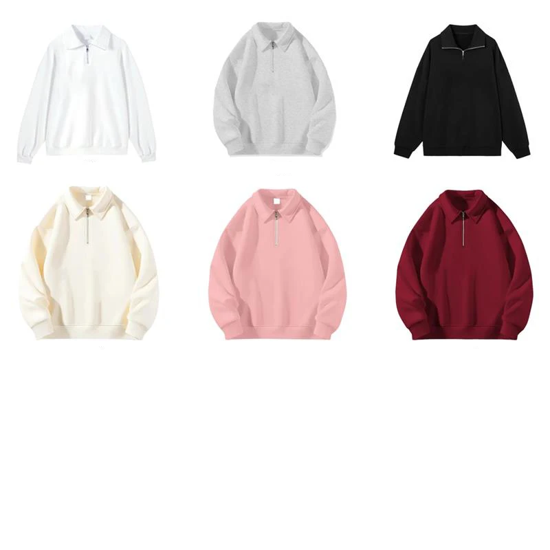 Korean Zipper Sweatshirt Women Casual Simplicity Fashion Sweatshirt Top Autumn Pullovers Loose Cute Top Clothes