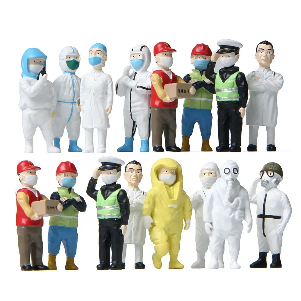 Miniatures Accessories Landscape Epidemic Medical Staff Volunteers Protective Clothing Action Model Garden Figurine Decoration