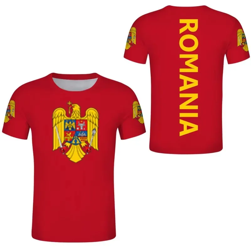 Men's breathable polo shirt, Romania team flag color matching printed fan shirt