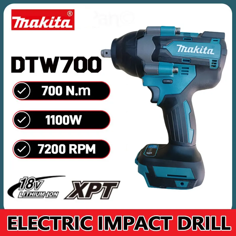 Imagem -04 - Makita-chave Elétrica sem Escova Multifunções Chave de Impacto de Lítio Recarregável Reparação Automática High Torque Dtw700 18v