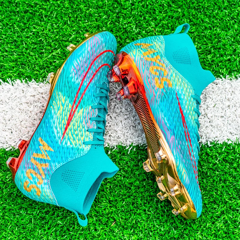 

Men's High Quality Football Boots Professional AG/FG Soccer Shoes Kids Anti-Skip Training Soccer Cleats High Top Cleats 2024 New