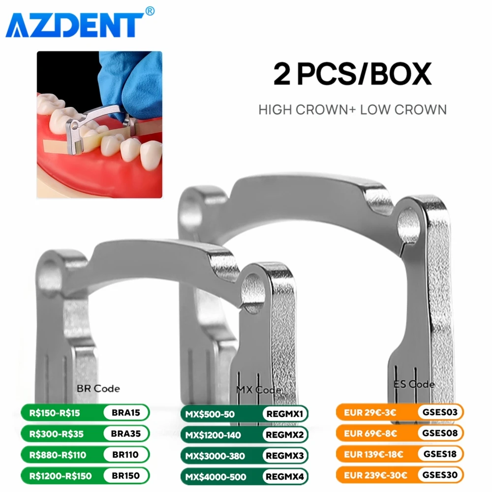 2 sztuk/zestaw żywica dentystyczna uchwyt na pasek polerski AZDENT wysoka korona niska korona autoklawowalne narzędzia dentystyczne ze stali