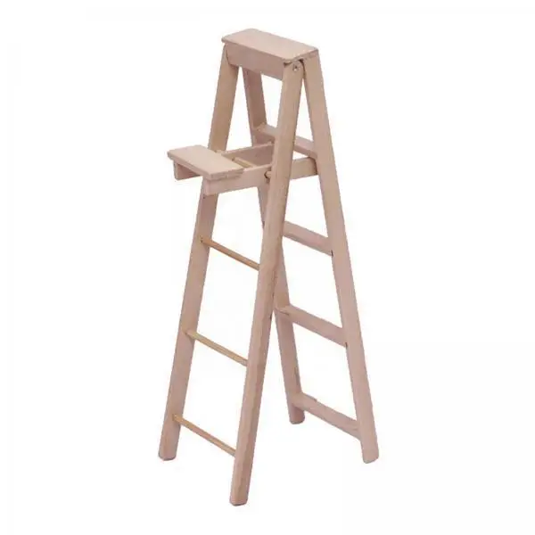Wooden Ladder Miniature Dollhouse Accessory 1 12 Scale Furniture Step Decor for Fairy Garden and Home