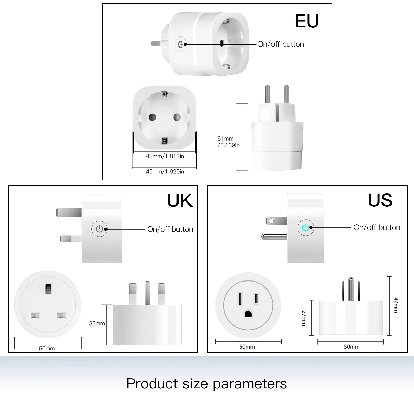 MOES WiFi Smart Power Socket Plug Brightness Adjust Timer For Tuya Smart Life App,Alexa Google Voice Control EU/UK/US