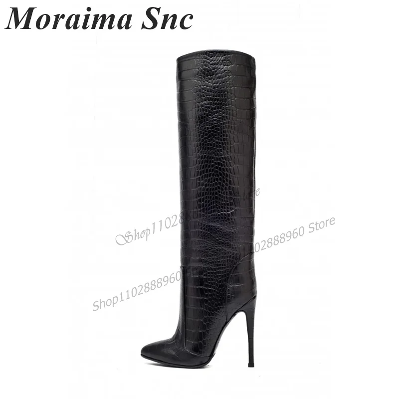 Winter Boots Women Red Black Suede Leather Over The Knee Boots Sexy High Heels Boots Pointed Toe Stiletto Heels Boot Size45