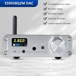 Bluetooth Audio Decoder ES9038Q2M DAC QCC5125 Bluetooth 5.1 Audio Receiver HD Display SRC Upsampling Support IR Remote Control