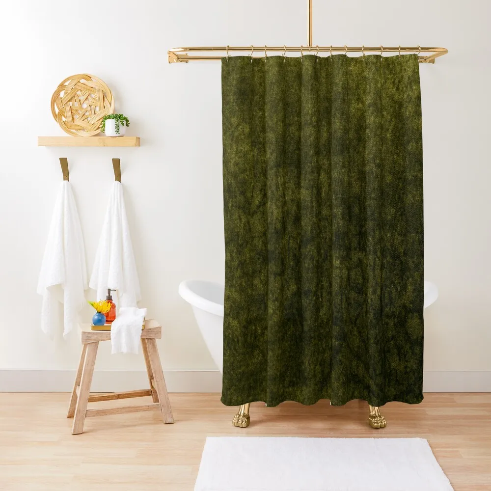 

Olive Green Boudoir Velvet | Texture Shower Curtain Cute Shower Washable Waterproof Fabric Shower Bathroom And Curtain