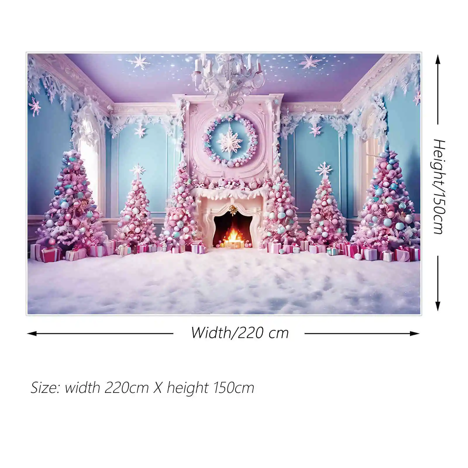 MOON.QG Purple Christmas Christmas Tree Background Children Frozen Ornamented Snow Tree Backdrops Party Photography Supplies