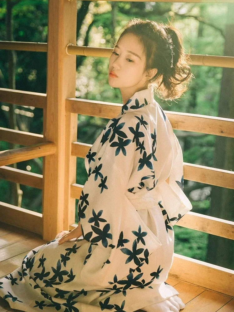 Women Traditional Kimono Spring Yukata Cosplay Costume Vintage Style Summer Dress Photography Dress