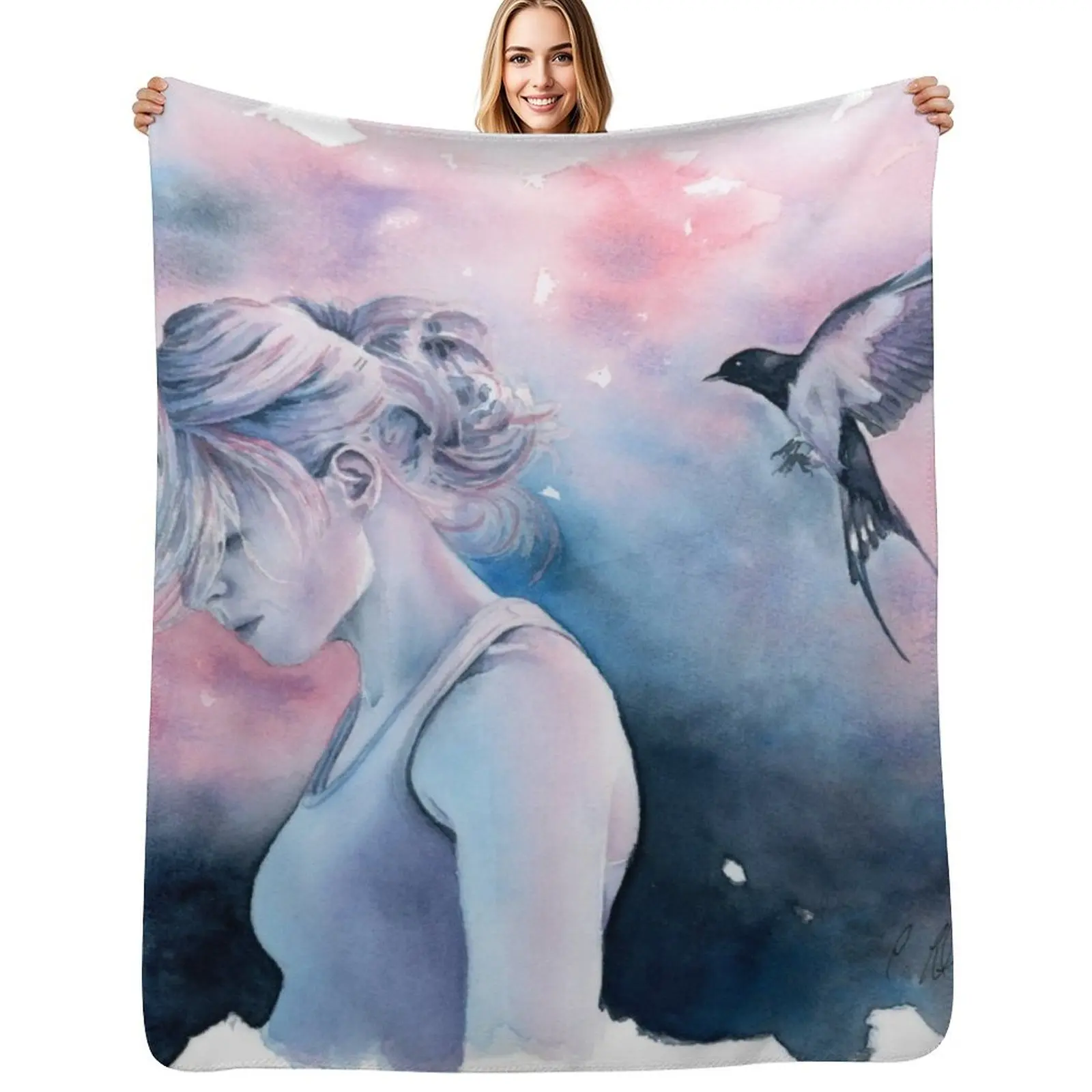 Wilderness Woman No. 4 Throw Blanket Multi Purpose Soft Warm Blanket for Home Travel