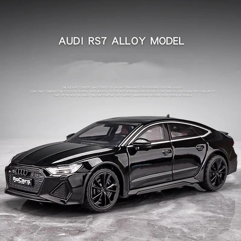 

Audi RS7 1:32 alloy car model sedan Sports car Children's sound and light open door toy car Collection Presents for friends.