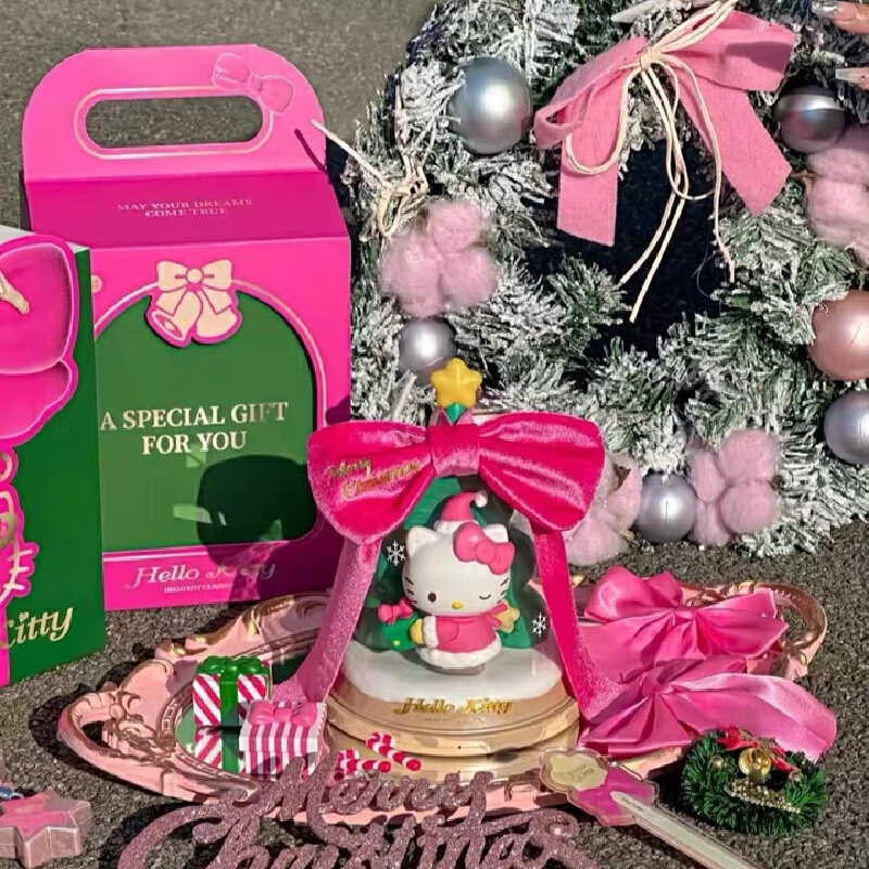 

Martube New Sanrio Hello Kitty Christmas Tree Luminous Toy Ornaments Lamp Kawaii Hellokitty Girls Bedroom Atmosphere Lamp Gifts