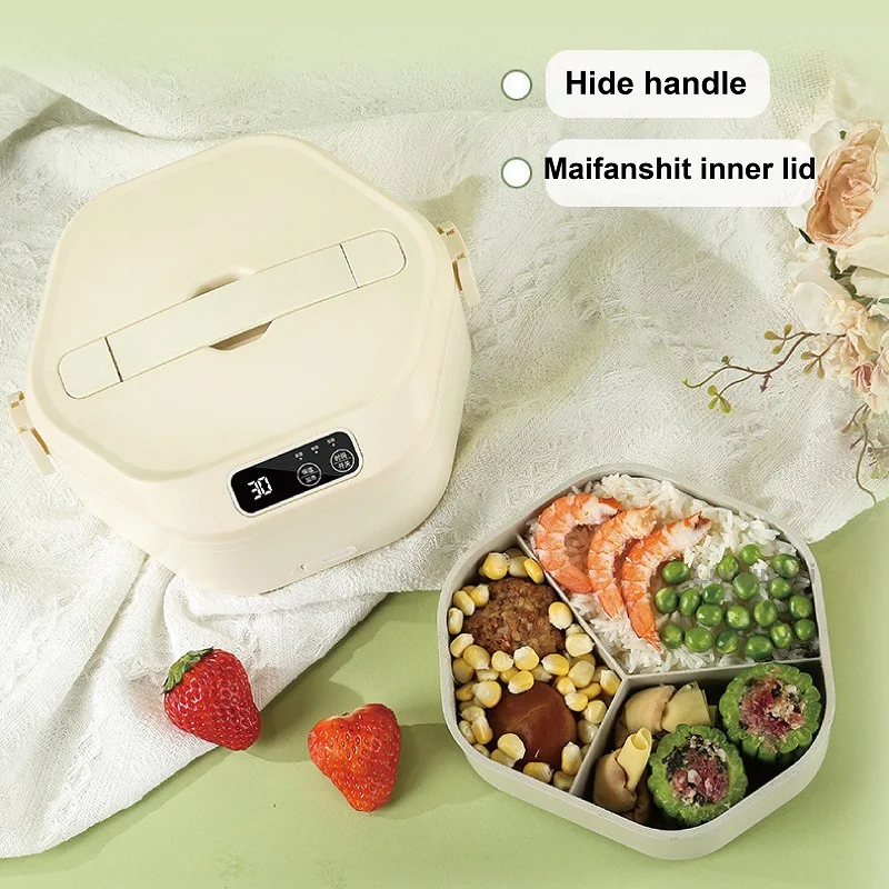 

1000ml Cordless Hot Lunch Box Rechargeable Insulated Lunch Box Outdoor Fast Food Heater Home / Office Hot Meal Bento Meal 75W