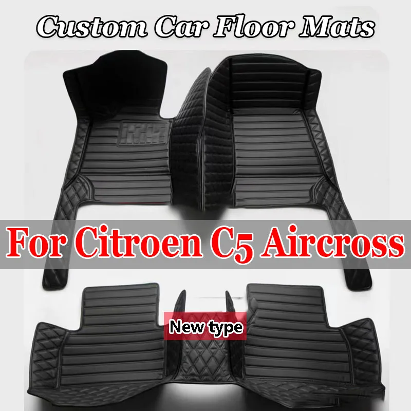 Car Floor Mats For Citroen C5 Aircross 2018~2022 Leather Mat Durable Pad Auto Rugs Carpets Interior Parts Car Accessories 2019