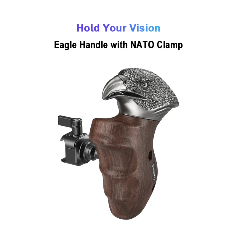 

SmallRig NATO Вращающаяся левая деревянная ручка, серия "ImageGrip" Eagle Handle с зажимом NATO для Sony для камер Canon 4817.