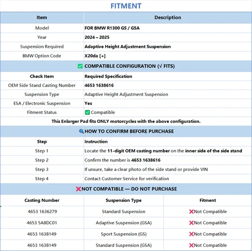 Imagen 2 del producto Para BMW R1300GS R1300GS Adventure 2024-2025 Reemplazo 4653 1638616 Placa de Extensión de Soporte Lateral de Suspensión con Ajuste de Altura
