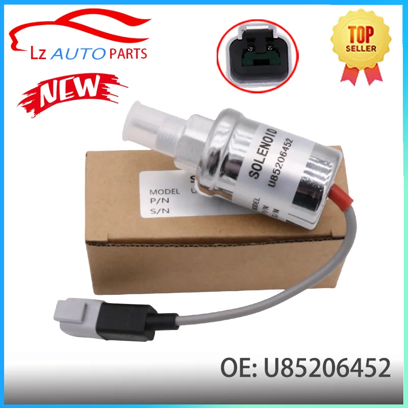 12V Fuel Shut Off Solenoid Valve U85206452 U85206520 for Perkins 402D 403D 404D 404C 403C Caterpillar Engine 3011C 3013C 3024C