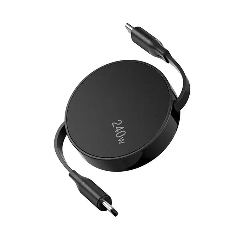 240W PD Fast Charging Retractable Type C To Type C Cable Portable Charger CordData Cable For Laptops Phones