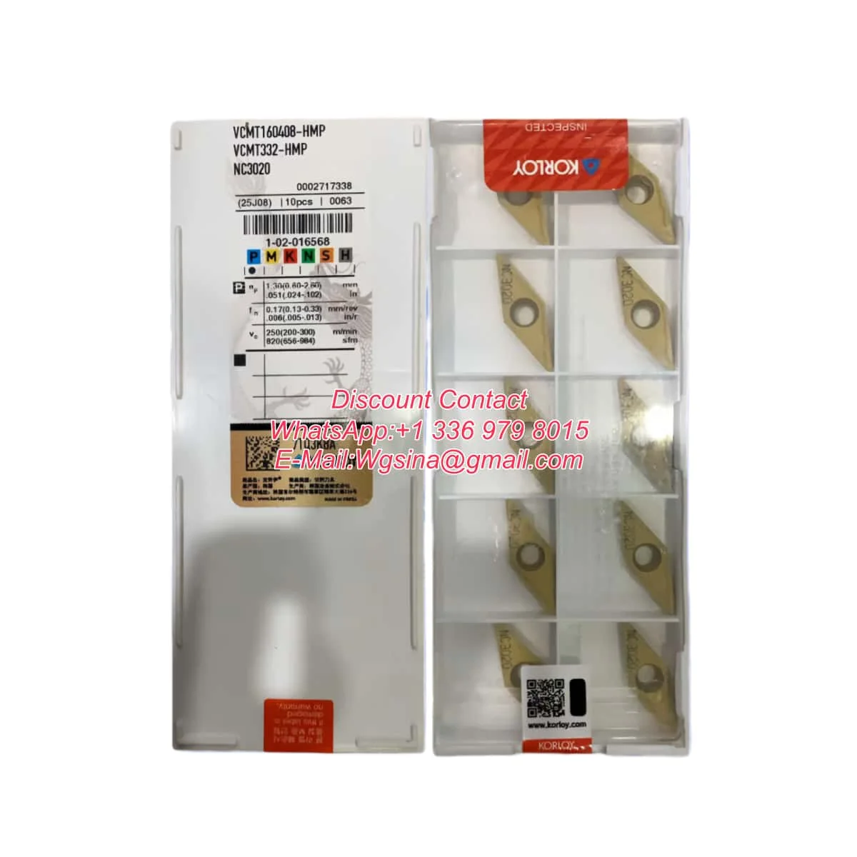 KORLOY Original VBMT VBMT11 VBMT16 VBMT160404 VBMT160408 VBMT110304 HMP NC3030 Medium-Finishing Carbide Turning Inserts