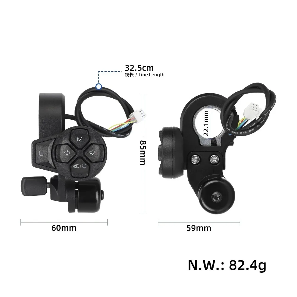 Button Combination Switch with Bell for Ninebot ZT3/G3/F3 Electric Scooter Headlight Combination Button Switch Accessories