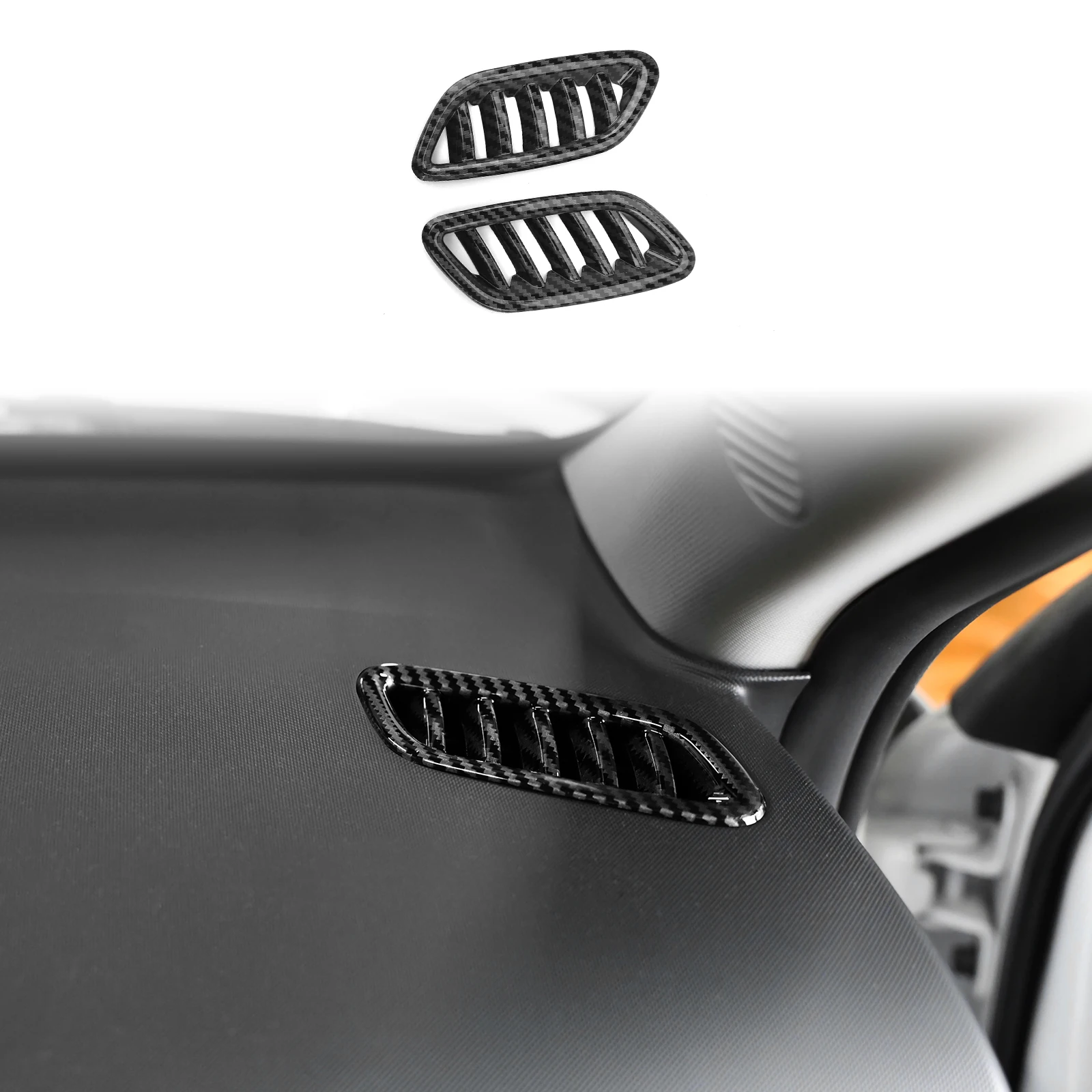 

Carbon Fiber Style Car Front Air Conditioner Outlet Cover Trim For Hyundai Kona sx2 2024 2025