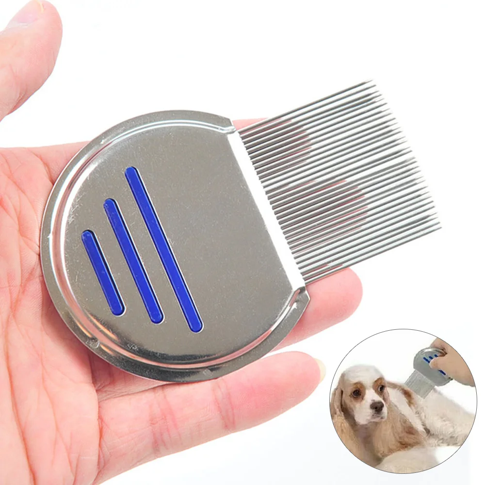 Flea Lice Removal Comb For Cat Dog Stainless Steel Dense Toothed Comb Pet Hair Grooming Cleaning Brushes Terminator Nits Combs