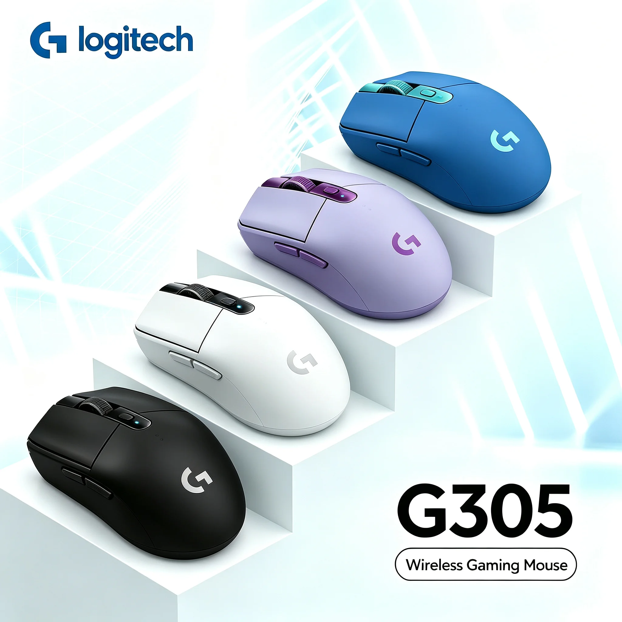 Logitech G305 Wireless Gaming Mouse Ergonomic Design HERO Sensor 12000DPI 2.4G Wireless Mice For E‑Sports Gaming