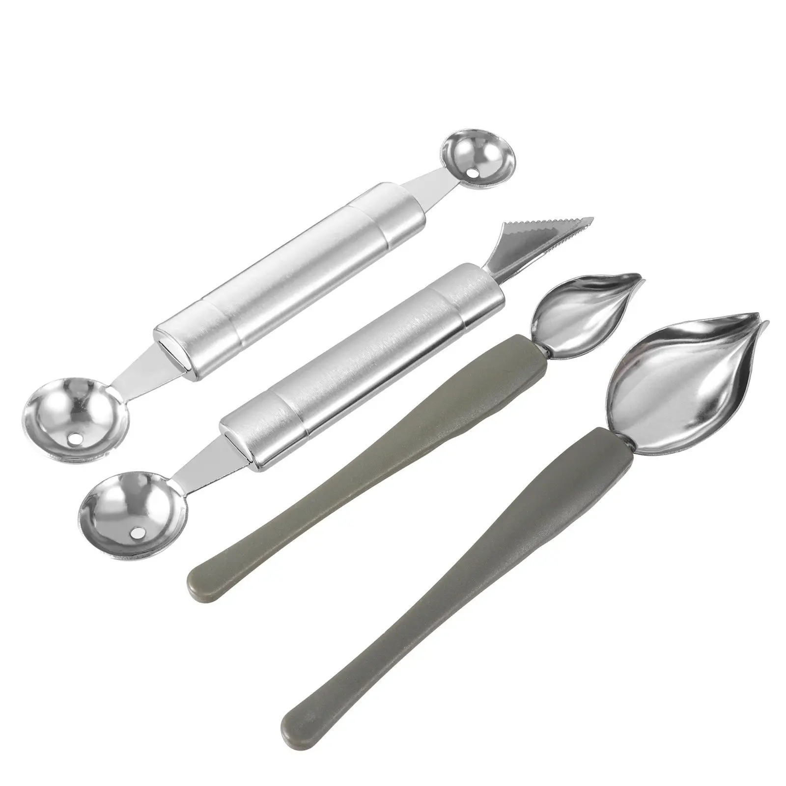 4Pcs Stainless Steel Decorating Spoon Set for Cake Baking Coffee Art Sauce Plating Western Food Embellishment Culinary Painting