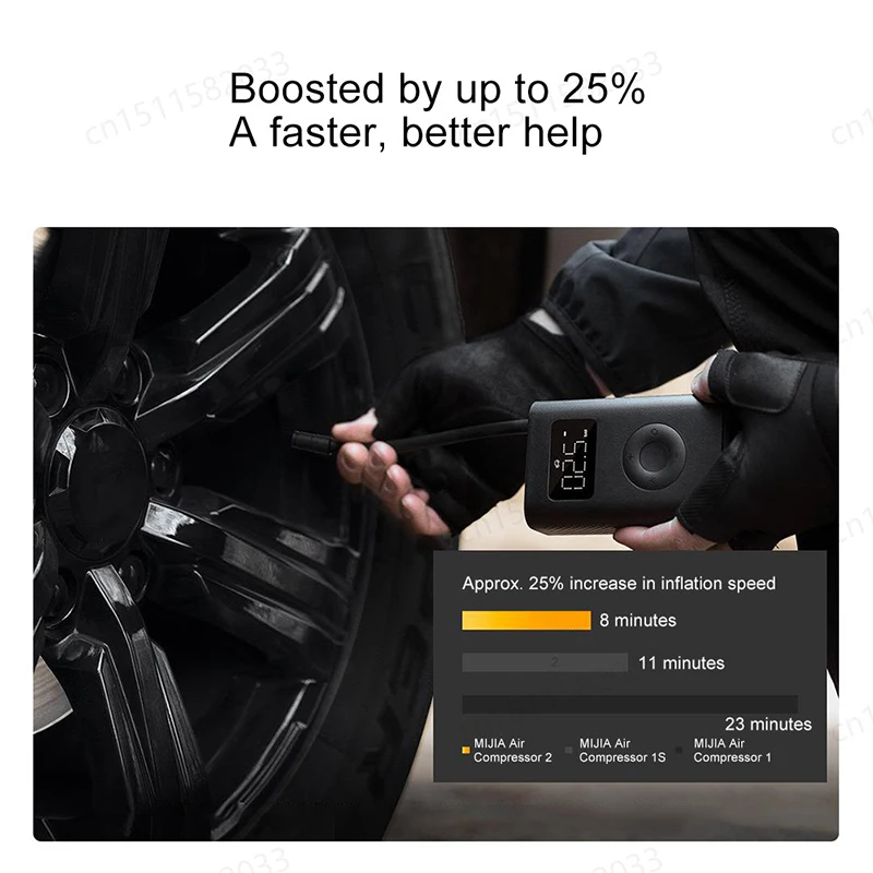 XIAOMI MIJIA Pompa d'aria portatile Boost di velocità del 2,25%, Compressore d'aria elettrico portatile Tesoro, Gonfiatore multiutensile LED tipo C 150PSI